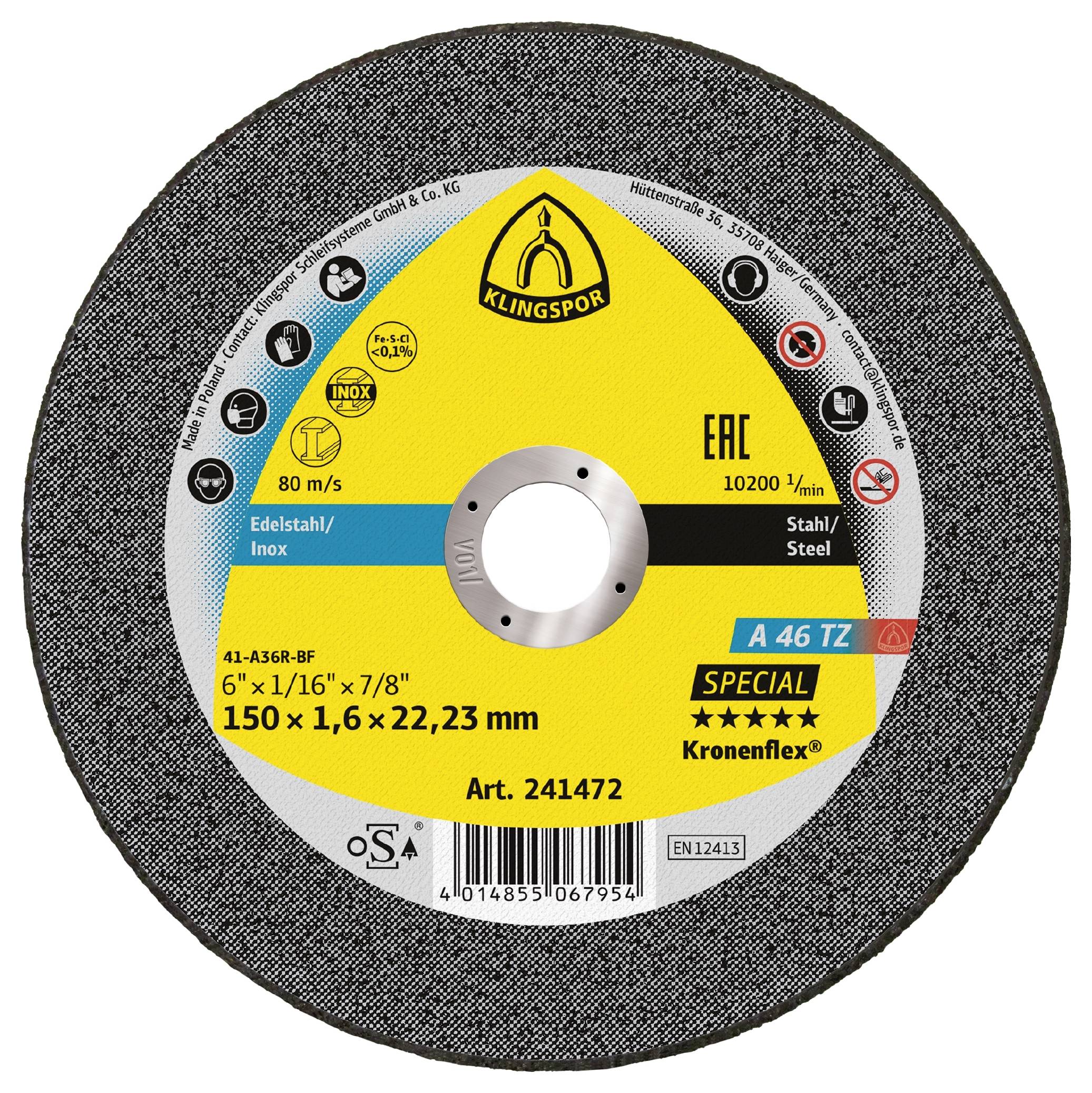 Прямий відрізний диск Klingspor A 46 TZ Special 241472 150 мм 25 шт.