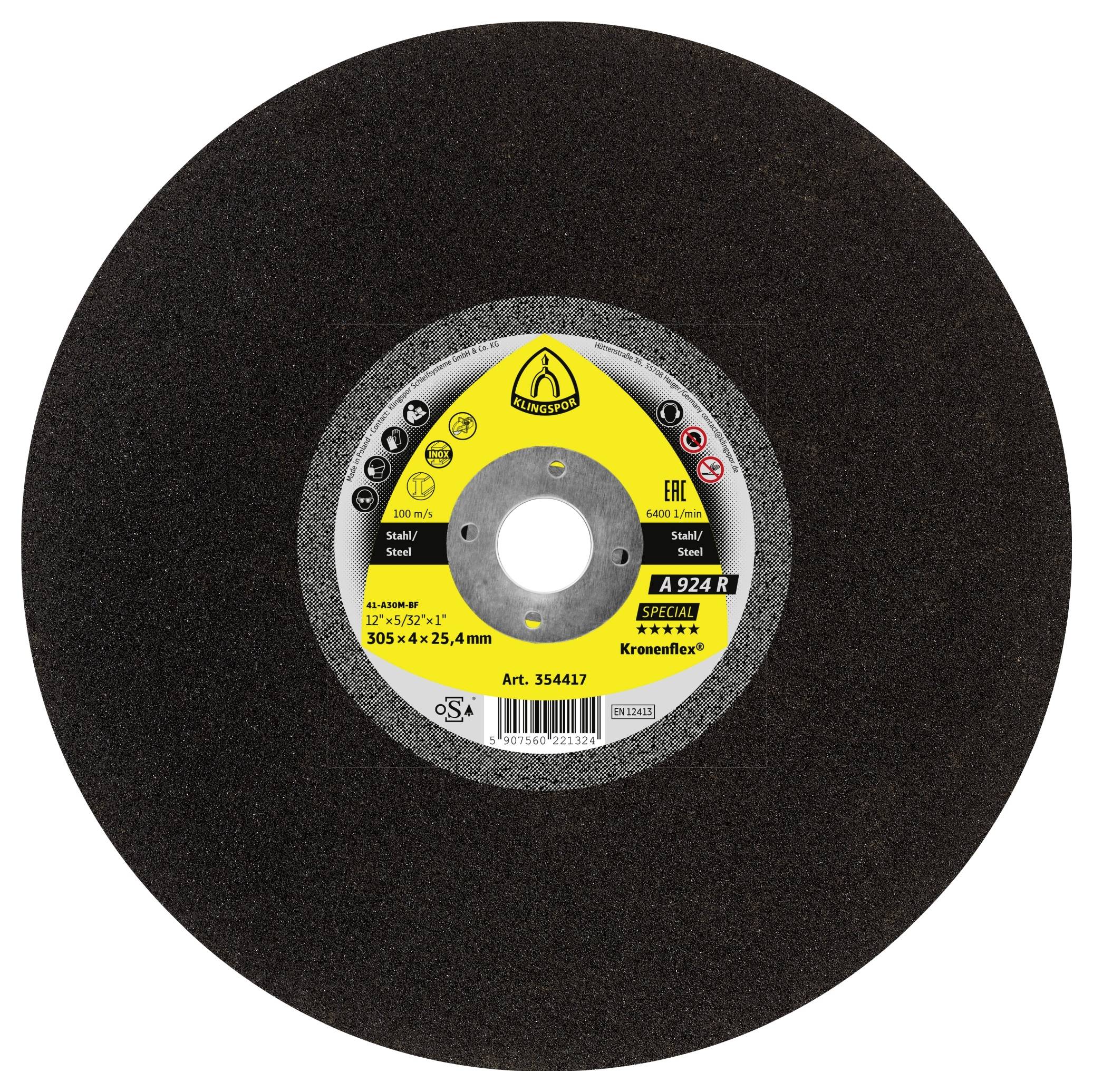 Прямий відрізний диск Klingspor A 924 R SPECIAL 354414 356 мм 10 шт.