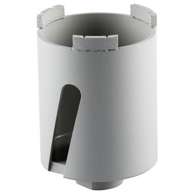 Cylindryczny świder z gładką powierzchnią zewnętrzną i małymi zębami przy górnej krawędzi, używany do wykonywania otworów w twardych materiałach.