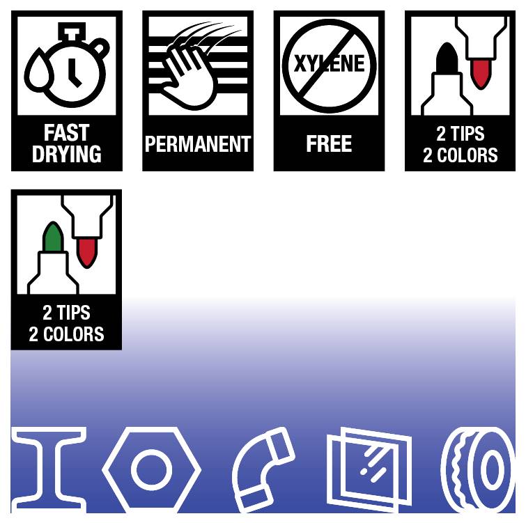 Markal DURA-INK DUAL COLOR 96330 Marker permanentny czerwony, czarny Wodoodporny: Tak-2