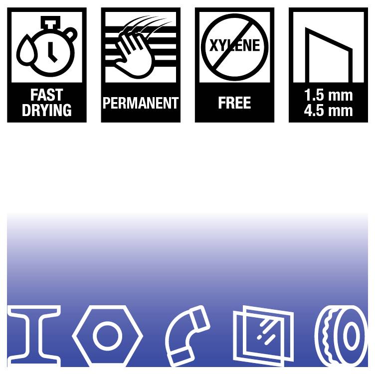 Markal DURA-INK CHISEL 96529 Marker permanentny czarny Wodoodporny: Tak-2
