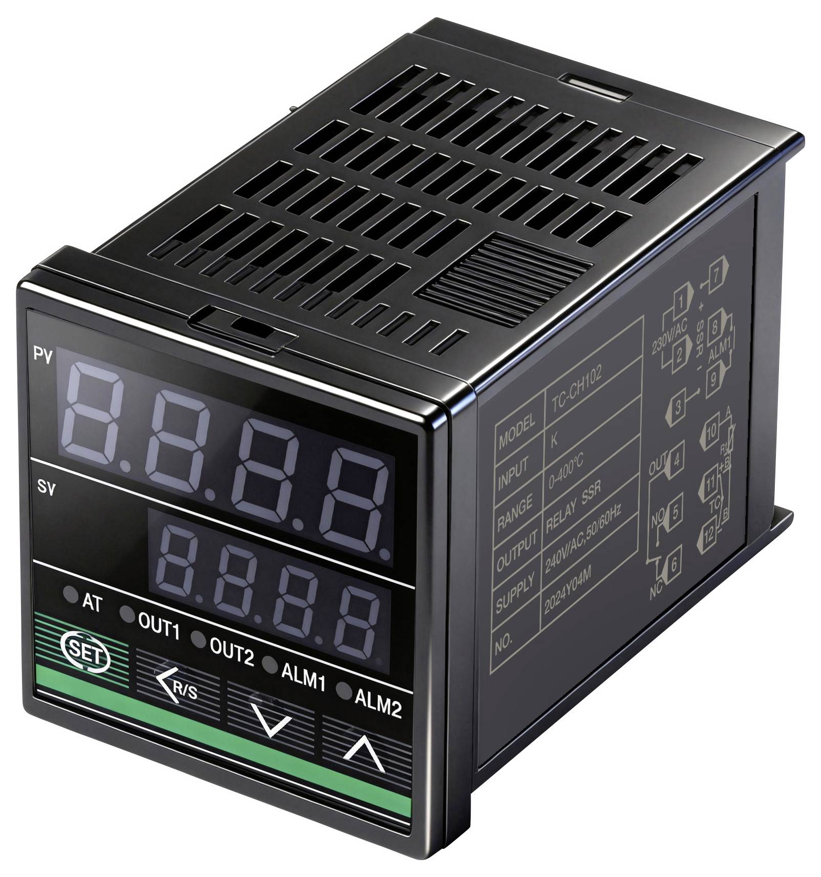 Термостат TRU COMPONENTS TC-CH102 B, E, J, K, N, R, S, T, Pt100, диапазон температур от -200 до 1820 °C, твердотельное реле, анало