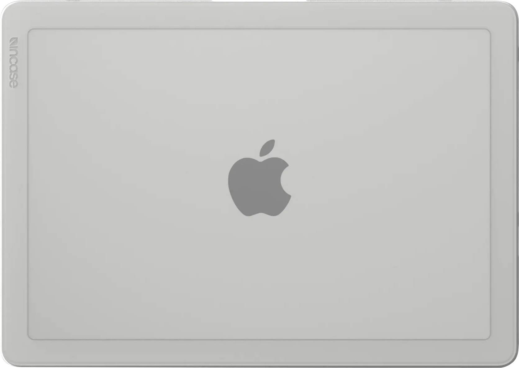 Zamknięty srebrny laptop z logo Apple na pokrywie.