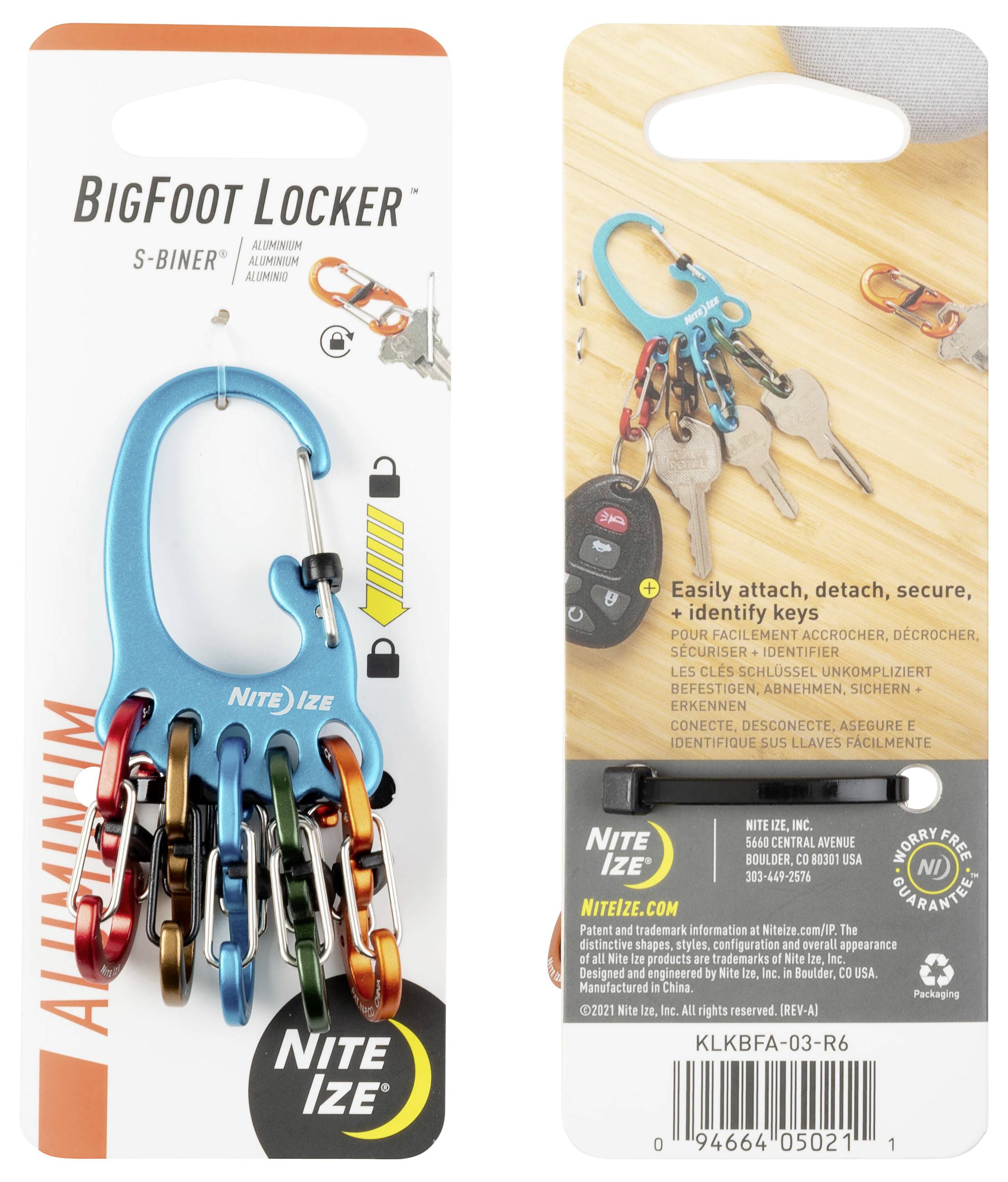 Брелок NITE Ize NI-KLKBFA-03-R6 5 кольорів 1 шт.
