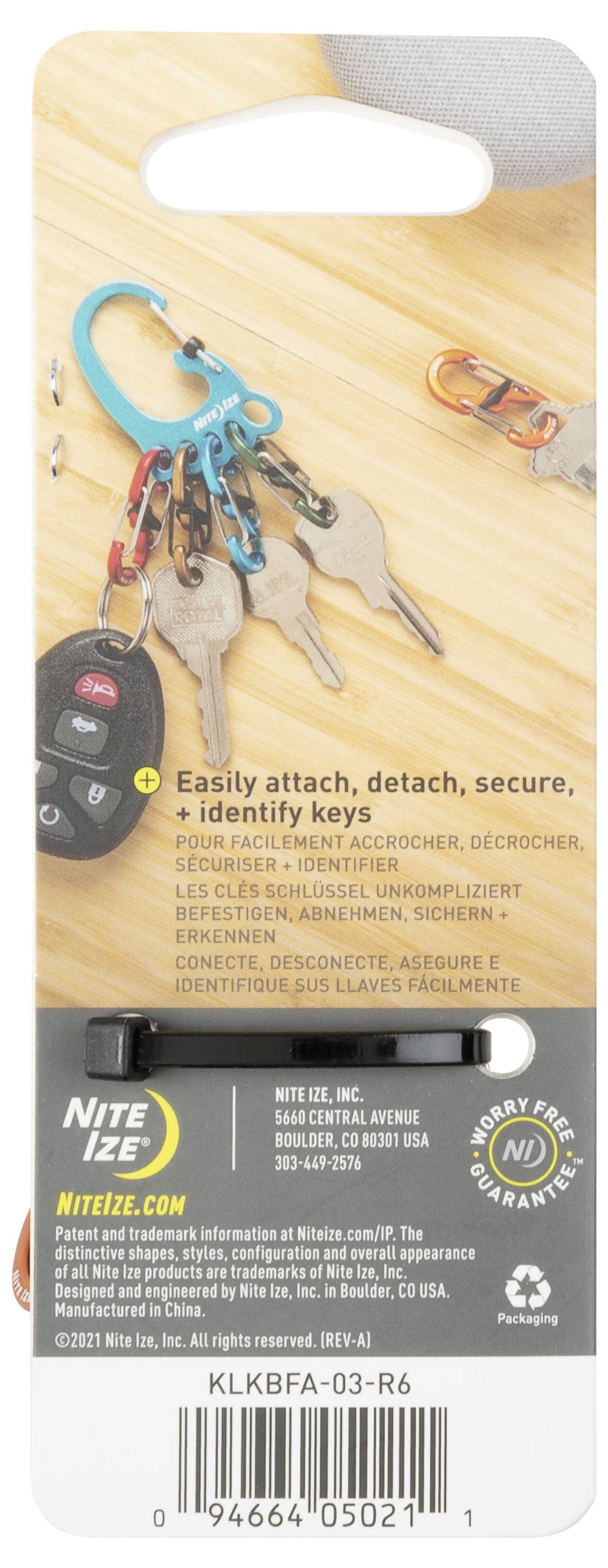 Брелок NITE Ize NI-KLKBFA-03-R6 5 кольорів 1 шт.