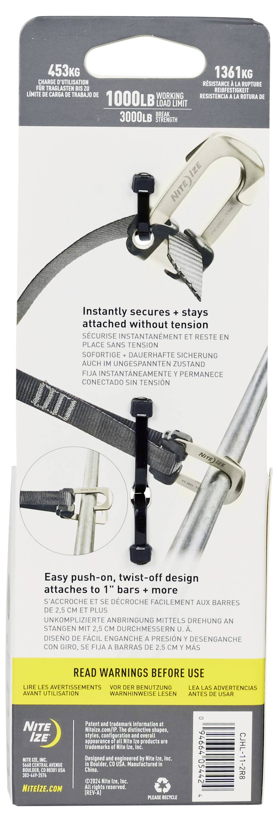 Двосекційний натяжний ремінь NITE Ize NI-CJHL-11-2R8 (Д x Ш x В) 107 x 49,3 x 28,2 мм