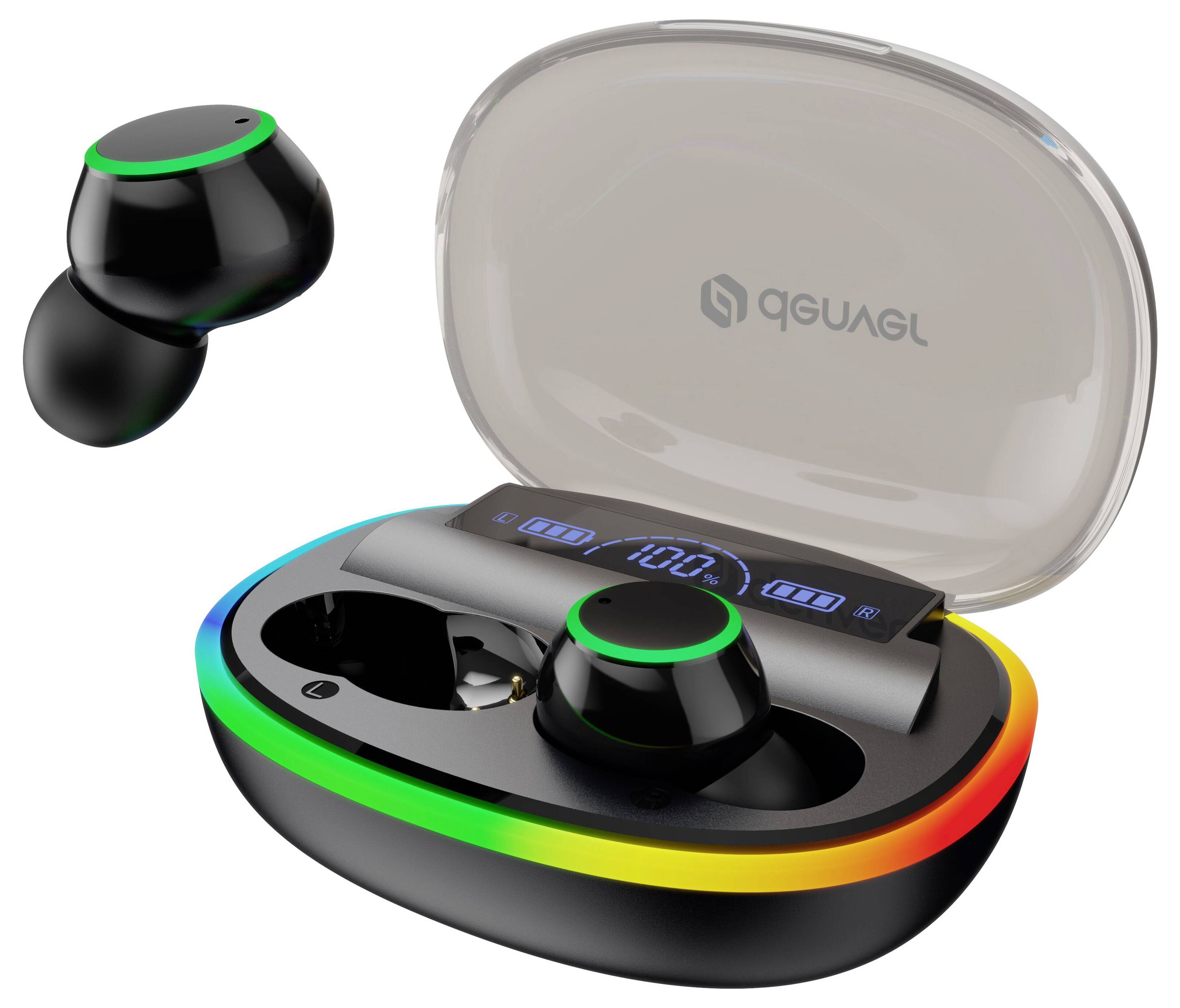 Denver TWE-55 Bluetooth-навушники-вкладиші, бездротові стерео чорного кольору, мікрофон із шумозаглушенням, футляр для перенесення