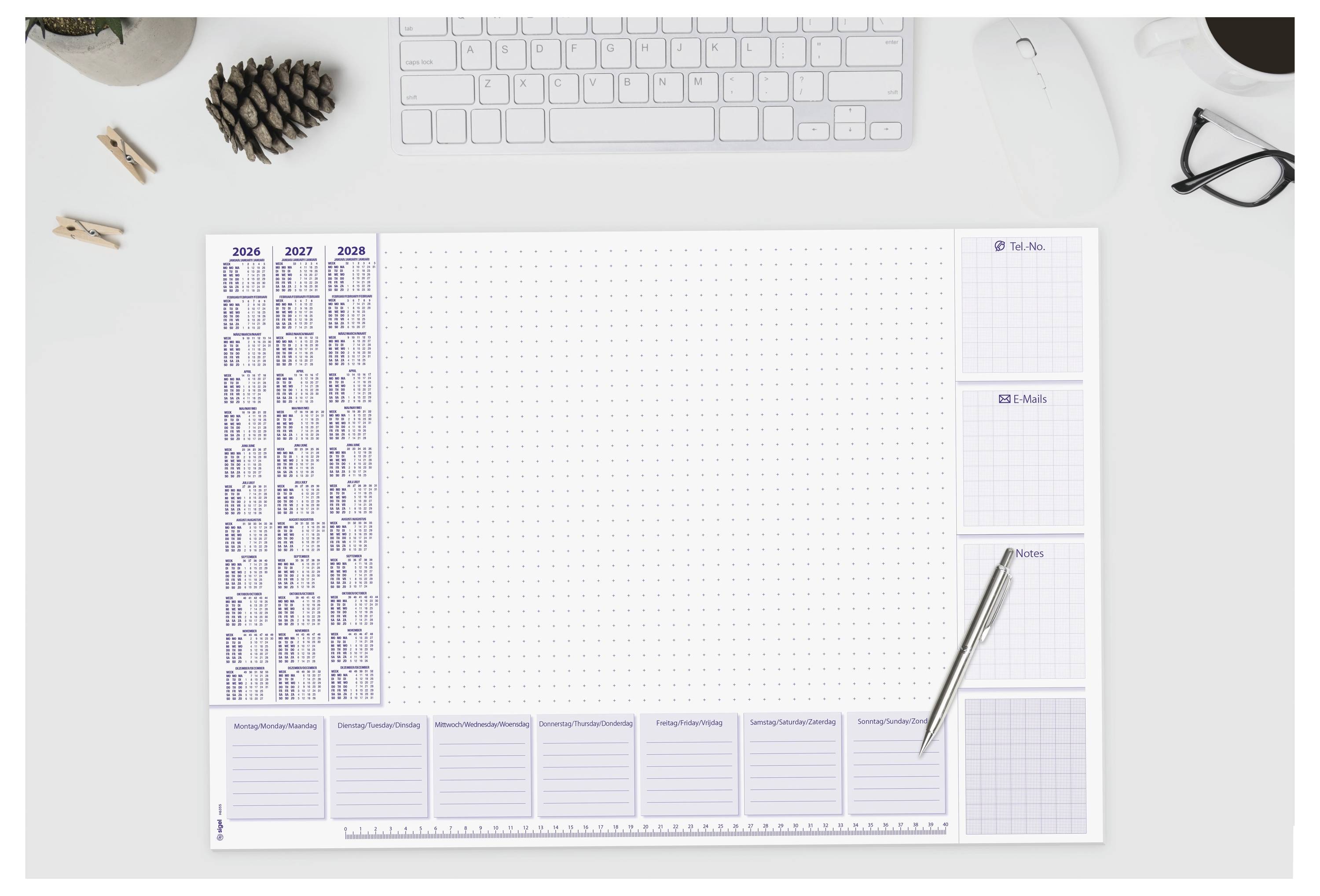 Планер Sigel H6355, щотижневий, білий (Ш x В) 59,50 см x 41 см