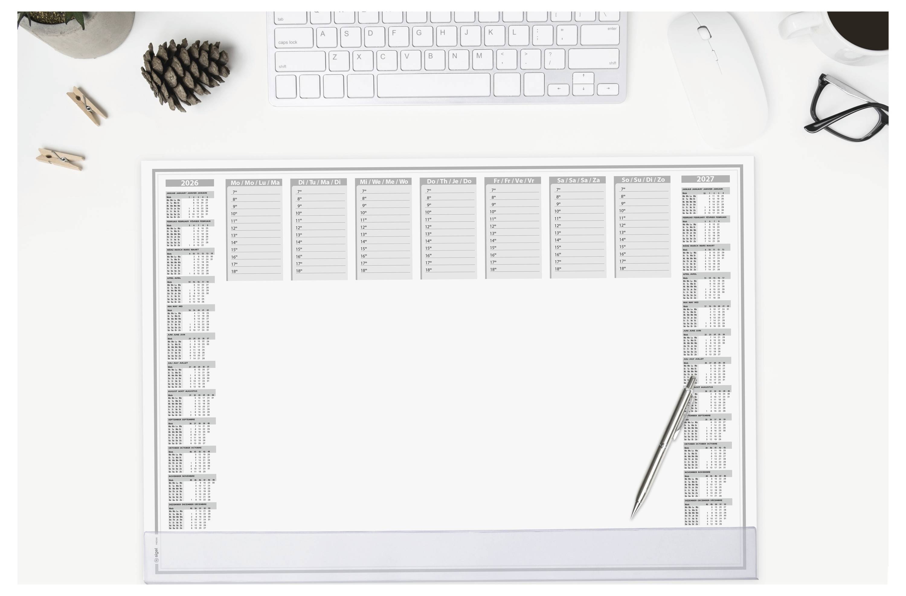 Планер Sigel H6366, щотижневий, білий (Ш x В) 59,50 см x 41 см