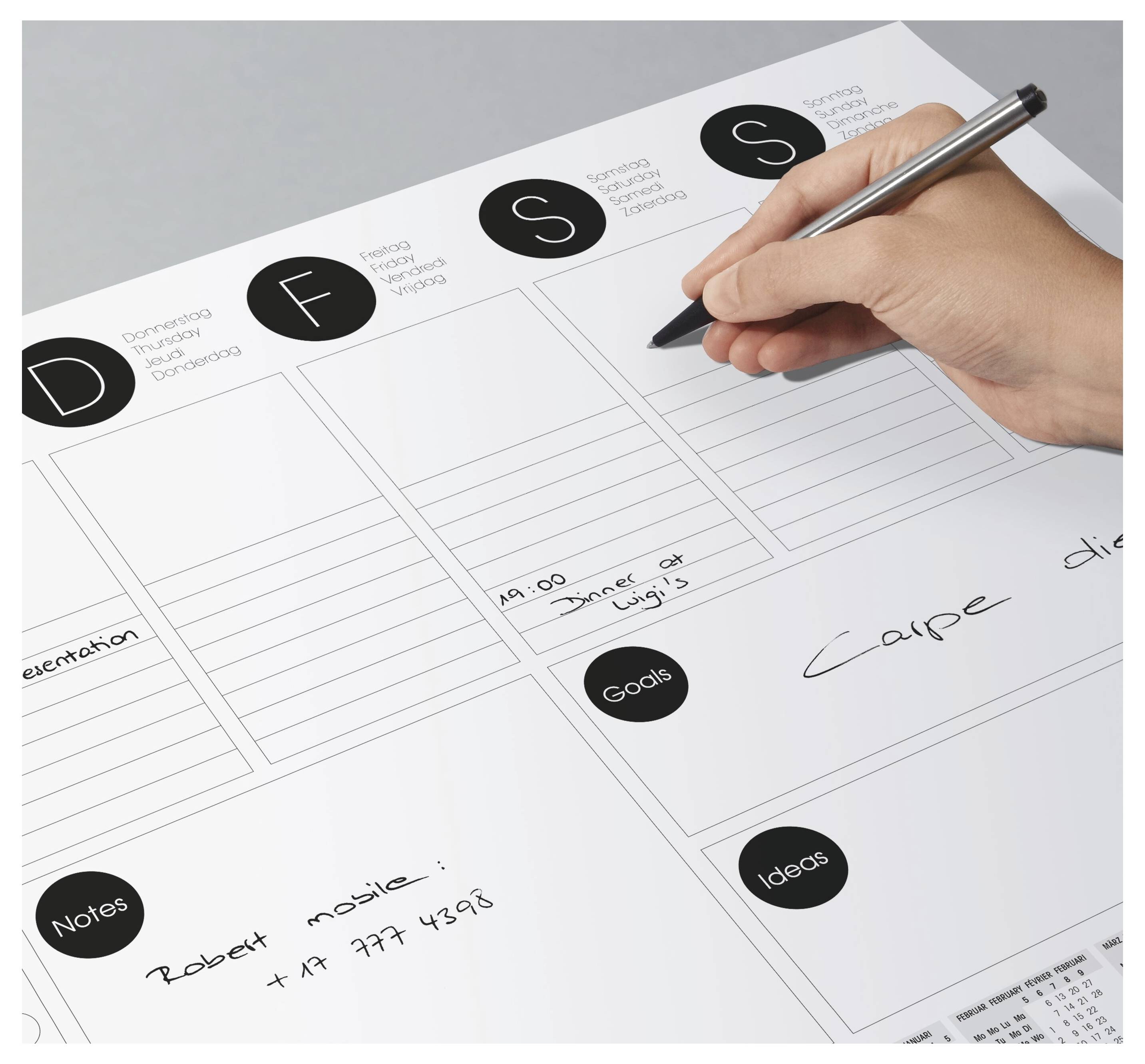 Блокнот для тижневого планувальника Sigel H6506 Білий, Чорний (Ш x В) 42 см x 29,70 см
