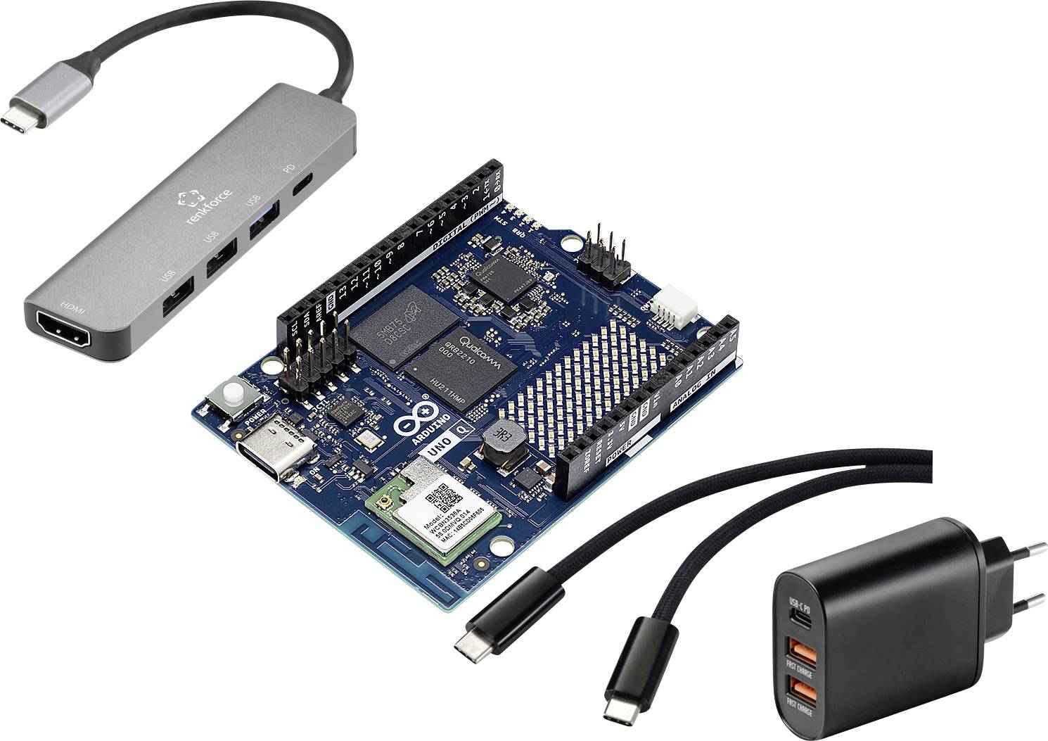 TRU COMPONENTS Fiore Arduino UNO Q Set(4 GB / )4 x2.0 GHzzaw. zasilacz-0