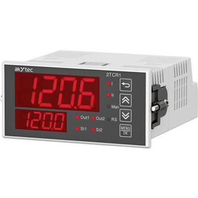 'Wyświetlacz cyfrowy pokazujący temperaturę 120,6°C na głównym ekranie i 120,0°C poniżej. Po prawej stronie posiada różne przyciski sterujące.'