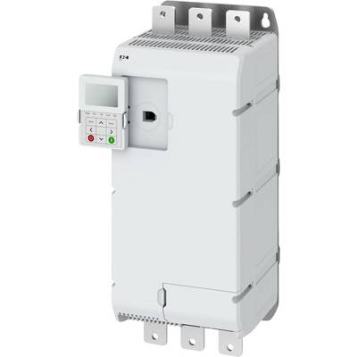 Biały elektroniczny przyrząd z małym wyświetlaczem i przyciskami sterującymi, wyposażony w uchwyty montażowe na górze oraz złącza z tyłu.