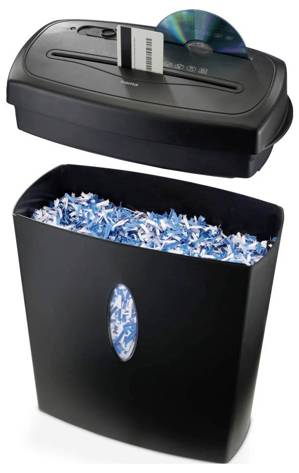 Шредер Hama Safe X100CD 11 аркушів 4 x 40 мм P-4 15 л Також подрібнює кредитні картки