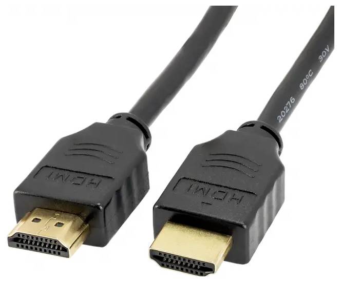 Dwa czarne kable HDMI z widocznym złączem męskim. Używane do przesyłania sygnału audio i wideo wysokiej rozdzielczości między urządzeniami.