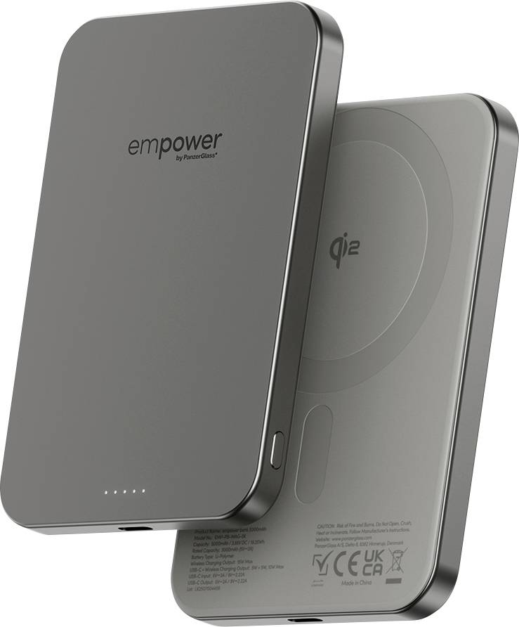 Зовнішній акумулятор PanzerGlass Power Bank 5000 мАг MagSafe, бездротова зарядка Qi USB-C®