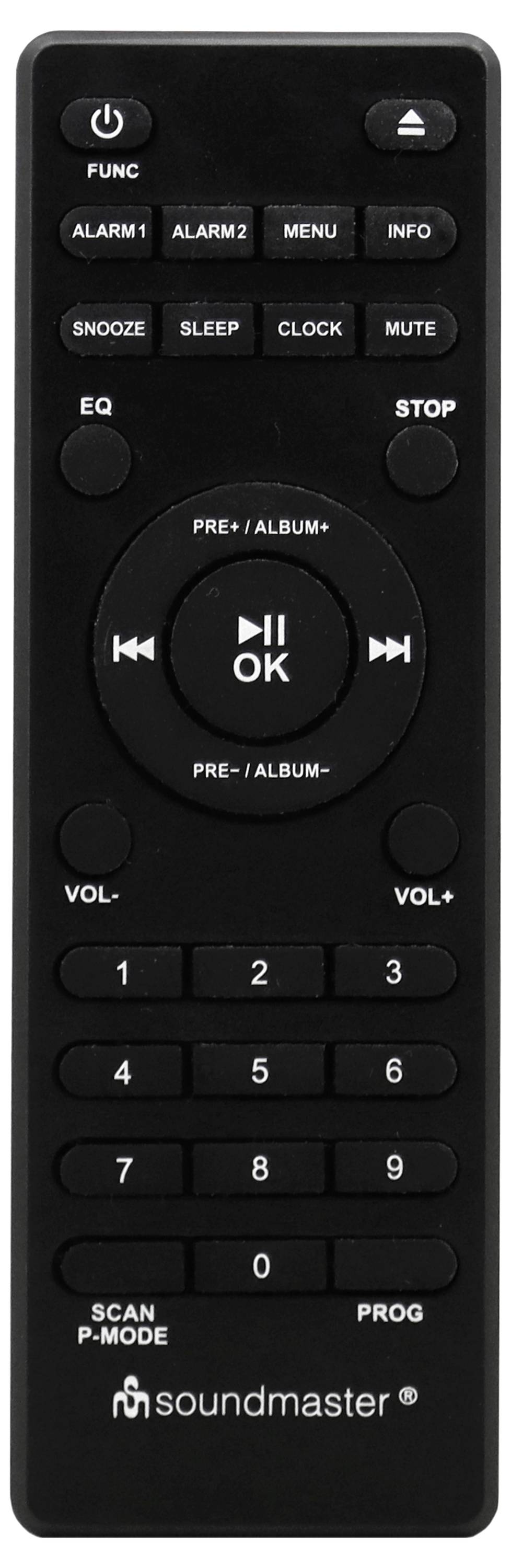 Soundmaster DAB+, FM, VHF радіо з пультом дистанційного керування, функцією будильника, чорний