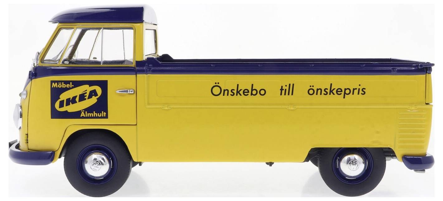 Модель автомобіля Solido Volkswagen (VW) T1 Pick-up жовтого кольору 1950 року, готова модель автомобіля