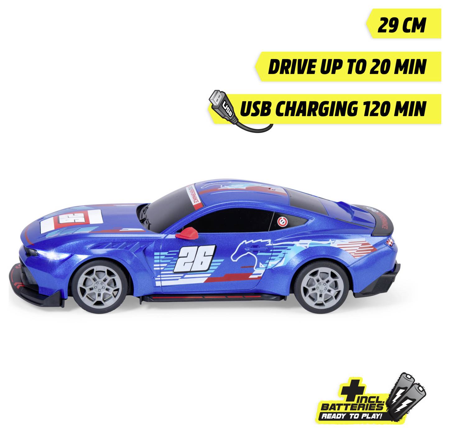 Dickie Toys 201105014 RC Ford Mustang Custom, Try Me, RTR 1:16 RC автомобіль для початківців електричний спортивний автомобіль