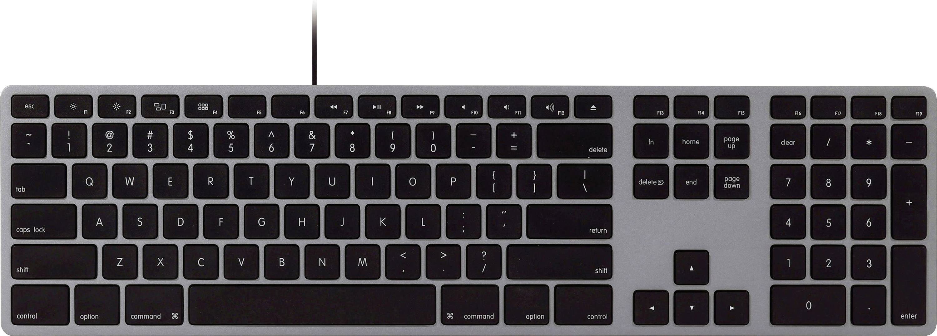 Дротова клавіатура Matias Matias з USB-C® для Mac – колір «космічний сірий» – версія для США, англійська (США), QWERTY, Mac