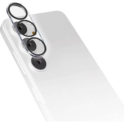 Elegancki smartfon w białej obudowie pokazany z tyłu, podkreślający jego pionowy potrójny układ aparatów z metalowymi pierścieniami.