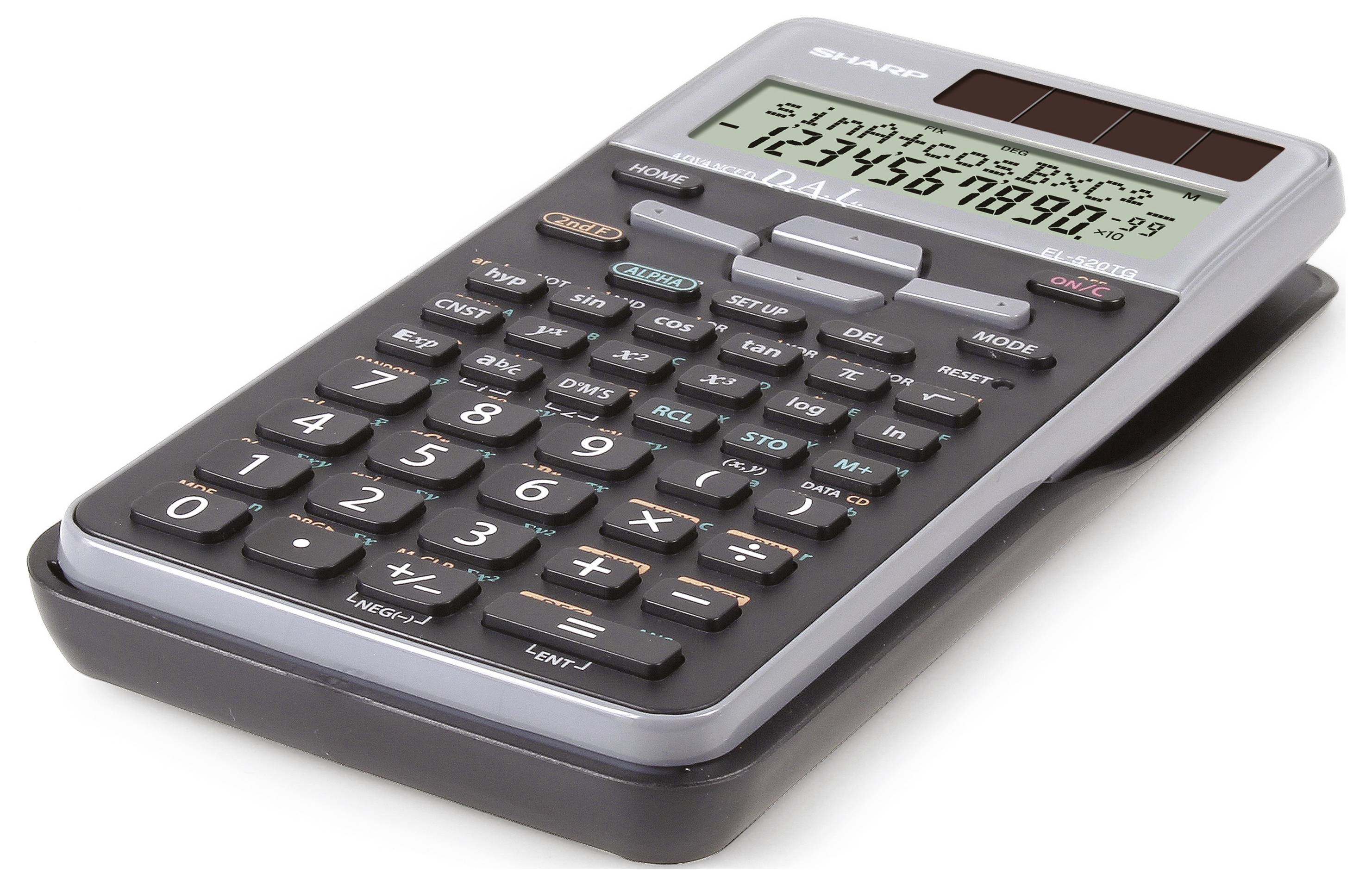 Шкільний калькулятор Sharp EL-520 T-GY Чорний, Фіолетовий (Ш x В x Г) 80 x 14 x 158 мм
