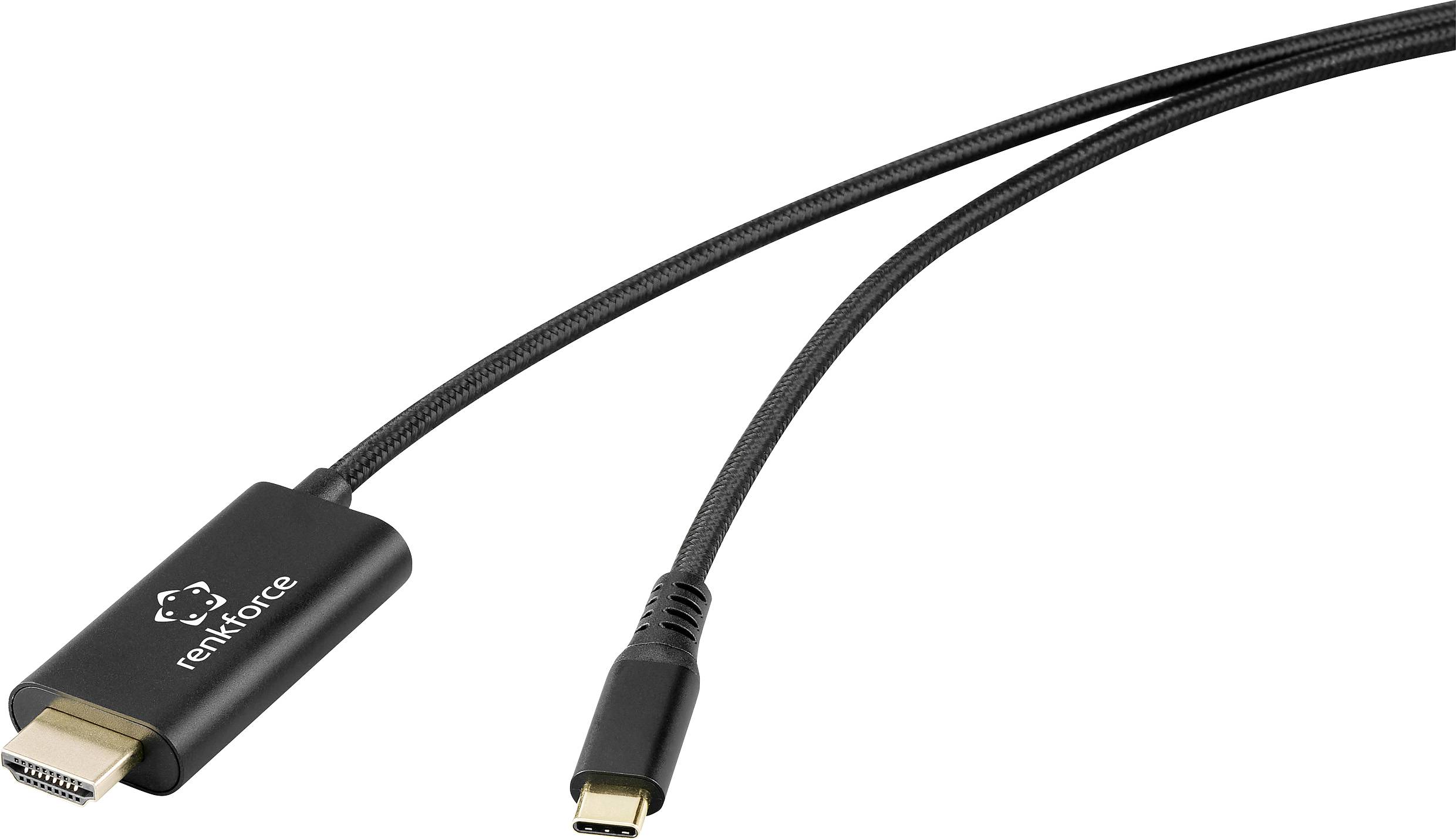 Кабель для дисплея USB-C® Renkforce USB-C® HDMI с портом PD, бизнес-версия, PD 100 Вт, 4K 60 Гц, длина 1 м RF-7116128, USB-C® — HD