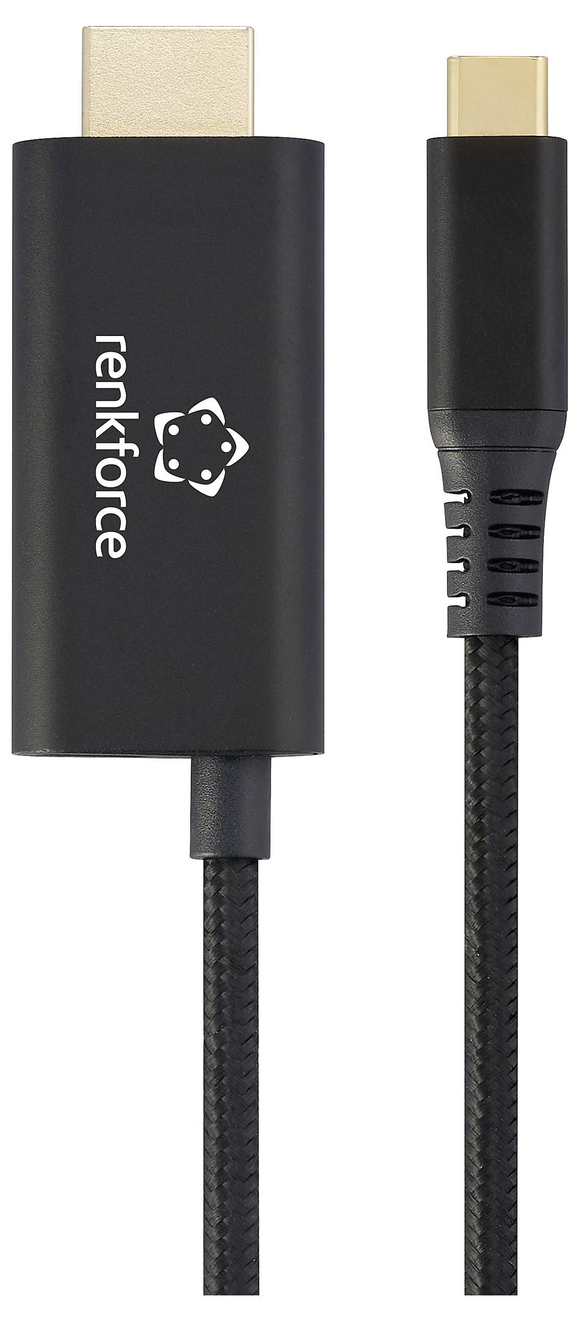 Кабель для дисплея USB-C® Renkforce USB-C® HDMI с портом PD, бизнес-версия, PD 100 Вт, 4K 60 Гц, длина 1 м RF-7116128, USB-C® — HD