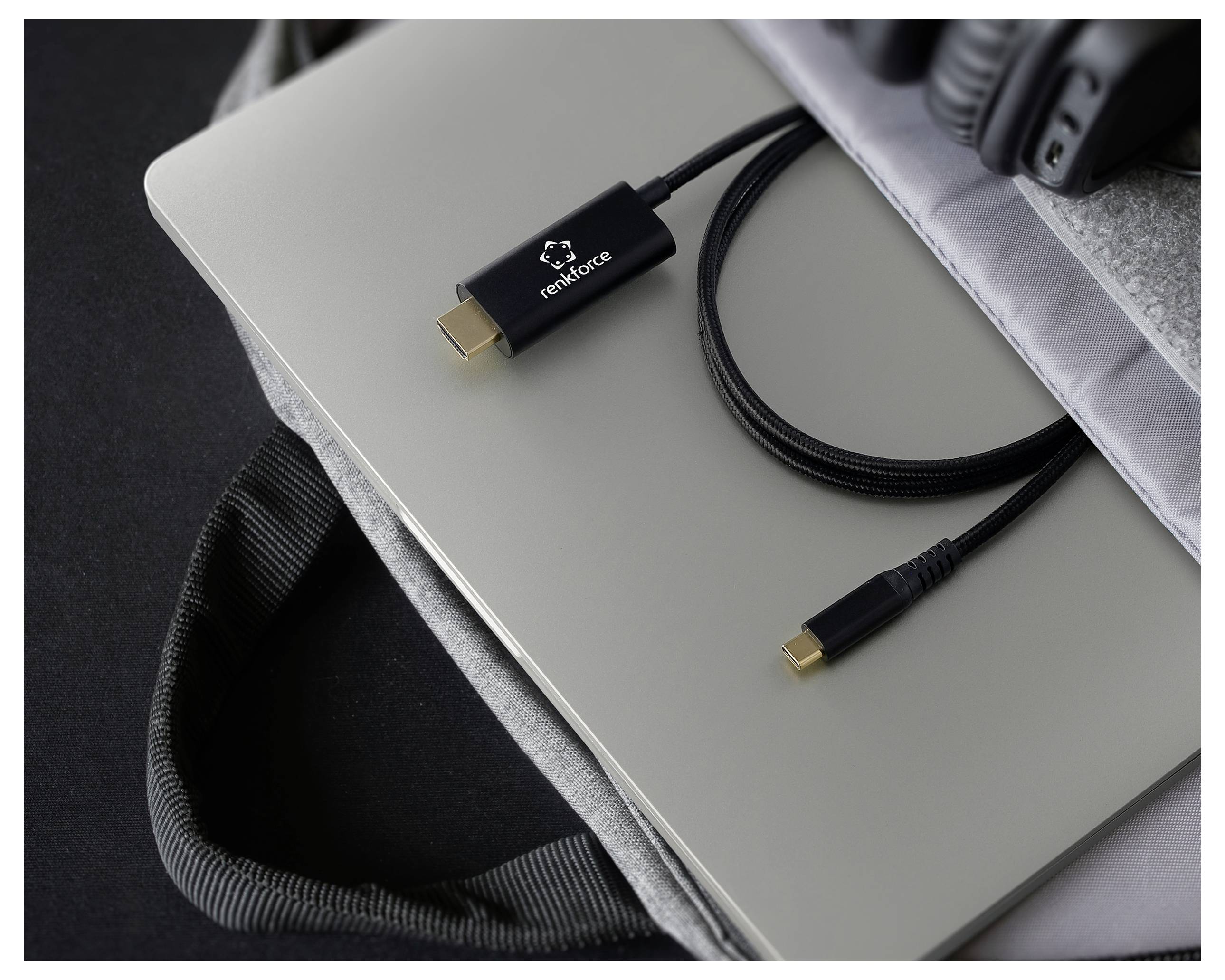 Kabel wyświetlacza USB-C® Renkforce USB-C® HDMI cable with PD port, business version, PD 100W, 4K 60 Hz, Length 1M RF-71-8