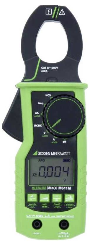 Цифрові струмоміри Gossen Metrawatt METRALINE CM 400, CAT IV, 1000 В, випробувальний кабель, кількість відображень: 4000