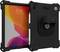 Czarny, wytrzymały futerał na tablet z wzmocnionymi narożnikami, trzymający tablet wyświetlający kolorowy ekran główny. Rysik jest przymocowany z boku.