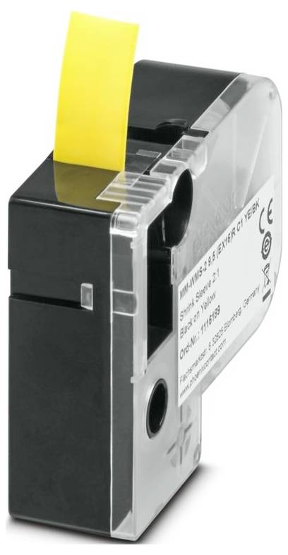 Oznacznik rurek termokurczliwych Phoenix Contact MM-WMS-2 9,5 (EX16)R C1 YE/BK 1116189, 1800 x 12.5 mm, 1 szt.