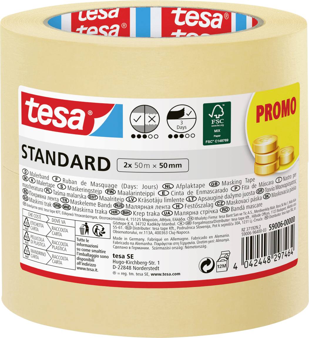 tesa 59006-00000-01 малярська стрічка (Д x Ш) 50 м x 50 мм 50 м 1 шт.