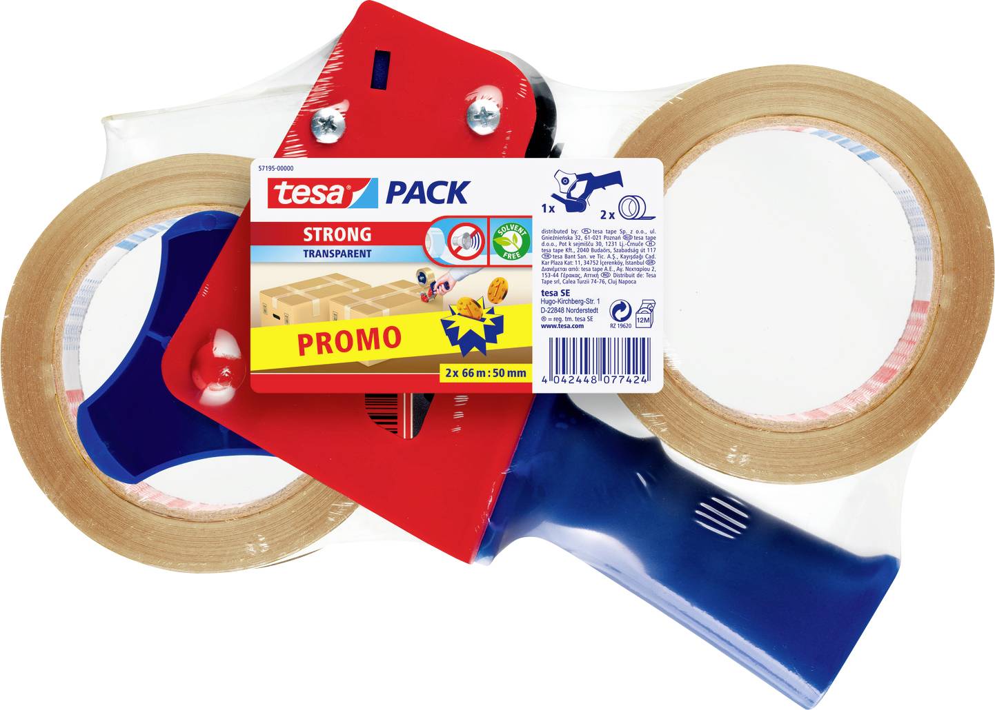 Диспенсер для стрічки tesa tesapack® 57195-00000-01 (Д x Ш) 66 м x 50 мм 66 м 1 шт.