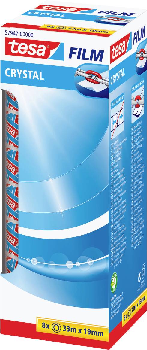 Клейка стрічка tesa tesafilm® 57947-00000-01 (Д x Ш) 33 м x 19 мм 33 м 8 шт.