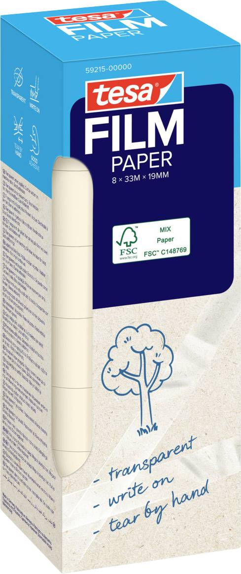 Клейка стрічка tesa tesafilm® 59215-00000-01 (Д x Ш) 33 м x 19 мм 33 м 8 шт.