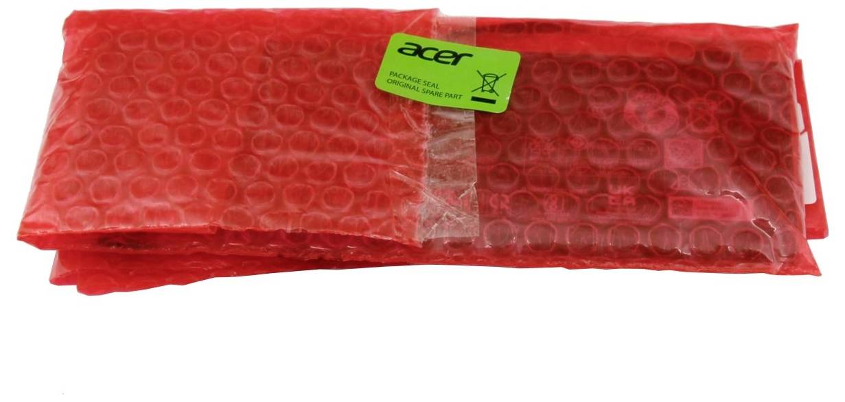 Produkt 'ACER' zapakowany w czerwone opakowanie bąbelkowe z zieloną etykietą potwierdzającą jego oryginalność.