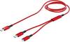 Smrter KABEL Y USB-C® USB-C®, Złącze męskie Lightning 120 cm czerwony aluminiowa wtyczka, oplot materiałowy, z funkcją OTG SMRTER_DUO_RD