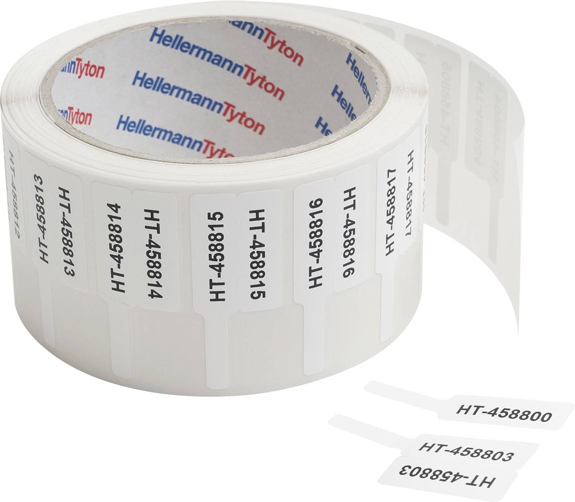 Етикетки для системи ідентифікації HellermannTyton Helatag-Marker TAG30-55T1FL-934-WH 596-00162, кріплення: склеювання, 30 x 20 мм