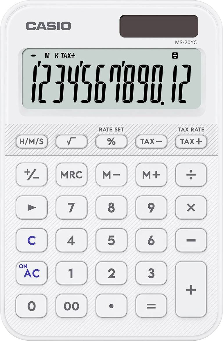 Настільний калькулятор Casio neu, білий (Ш x В x Г) 101 x 18 x 154,5 мм