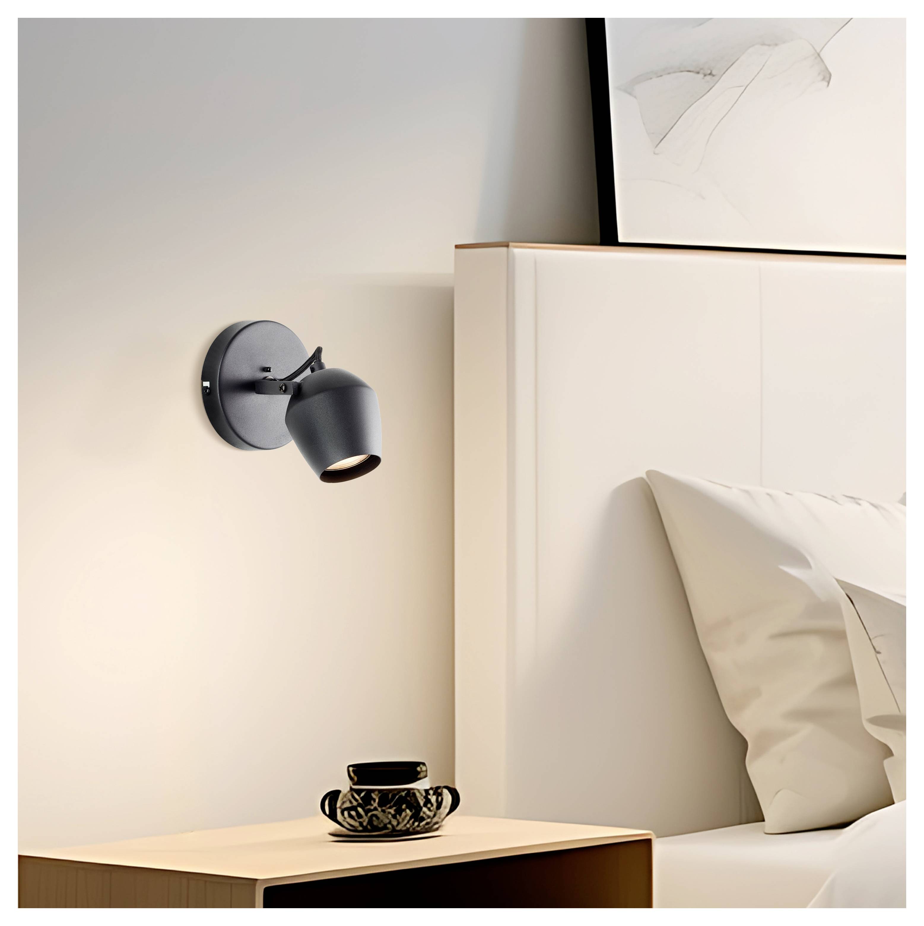 Настінний світильник Brilliant Wandspot 12 см G06710/86 чорний