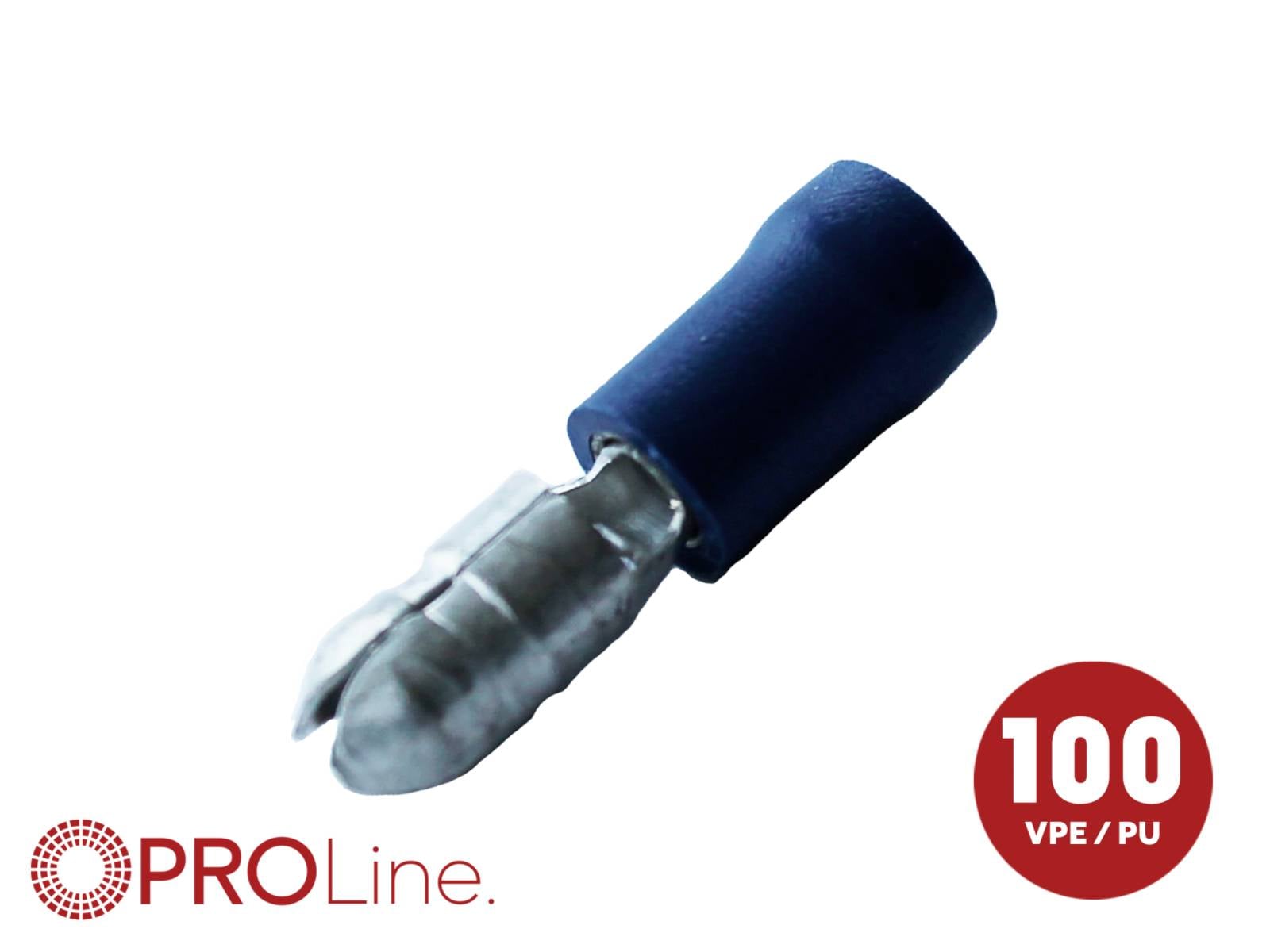 Круглый разъем ACV 340025-2-0-p. Диаметр контактов: 5,0 мм, с полной изоляцией, синий, 1 шт.