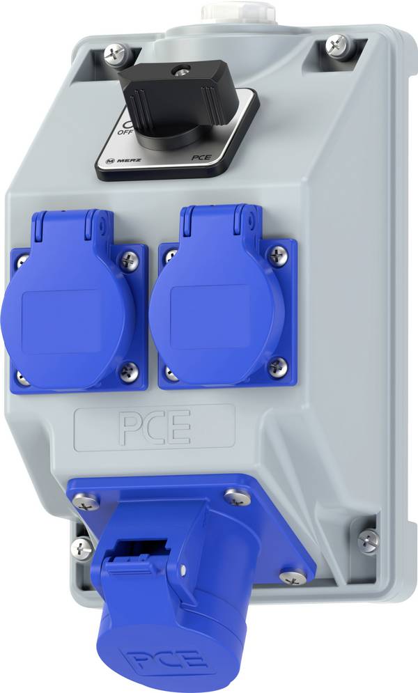 Rozdzielacz gniazdek PC Electric COMBO-POL2 160813521  szary, niebieski