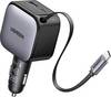 UGREEN EC602 60W Car Charger Ładowarka samochodowa 60 W 2x USB-C®, 1x USB-A QC 3.0, Power Delivery 3.0 szary samochód osobowy, samochód ciężarowy chowany kabel USB-C®