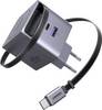 UGREEN Nexode Pro X614 45W GaN Charger Ładowarka USB 45 W 2x USB-C®, 1x USB-A QC 2.0, QC 3.0, QC 4+, Power Delivery 3.0, PPS szary GaN