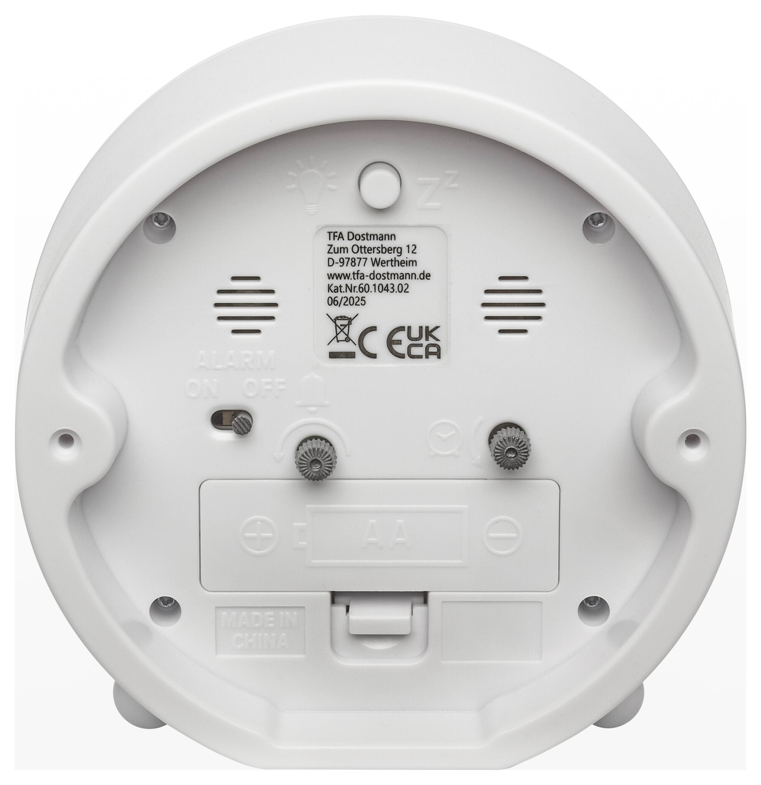 Будильник TFA Dostmann Analoger Wecker 60.1043.02, білий