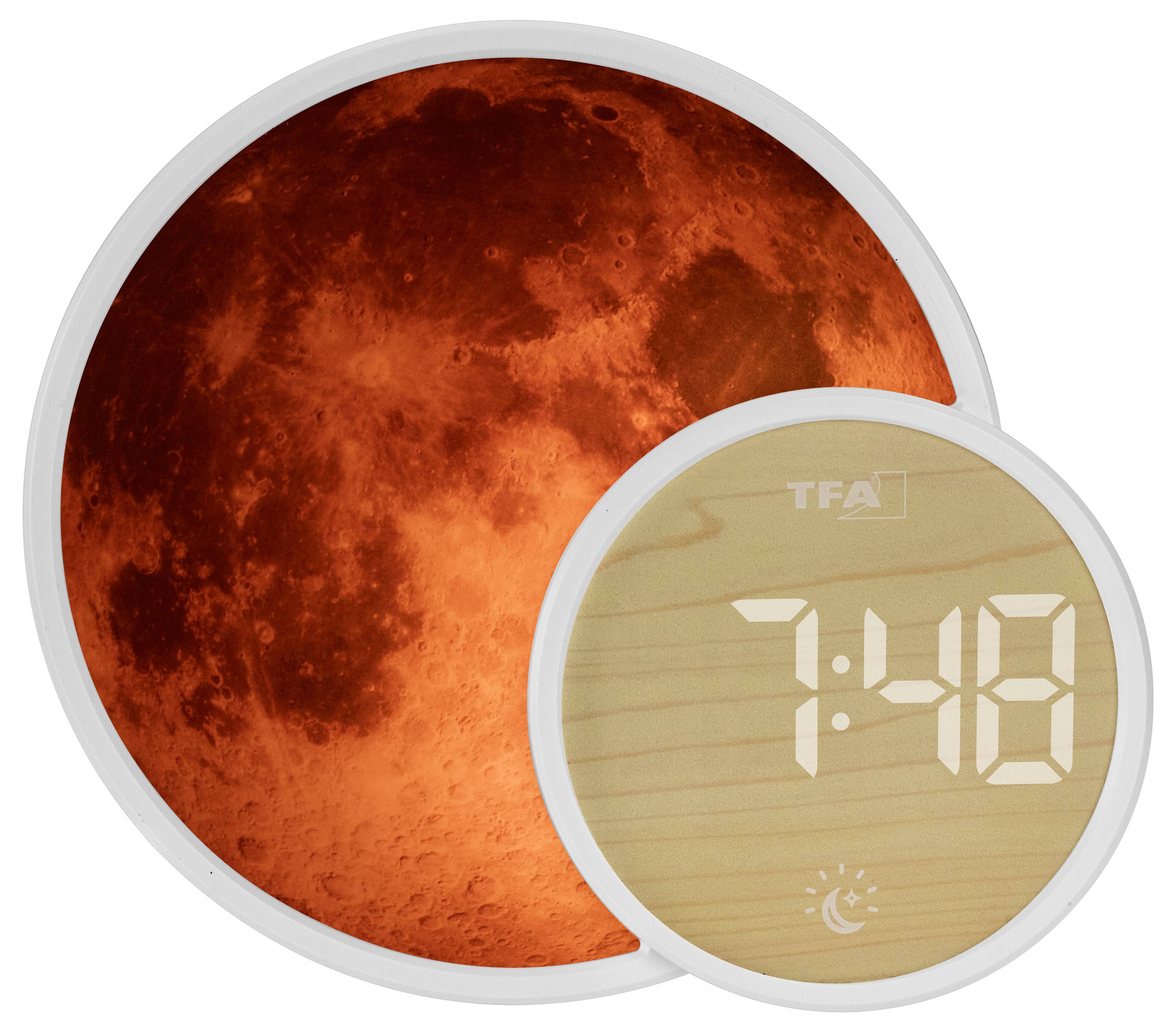 Будильник TFA Dostmann Lichtwecker зі Stimmungslicht SOLUNA MINI 60.2050.02, білий