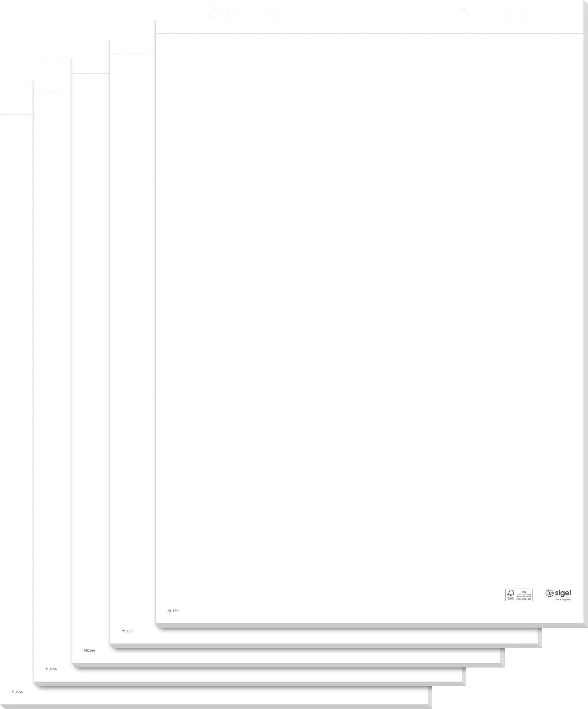 Блокнот для фліпчарту Sigel MU166, кількість аркушів: 100, гладкий, 68 см x 98 см, білий