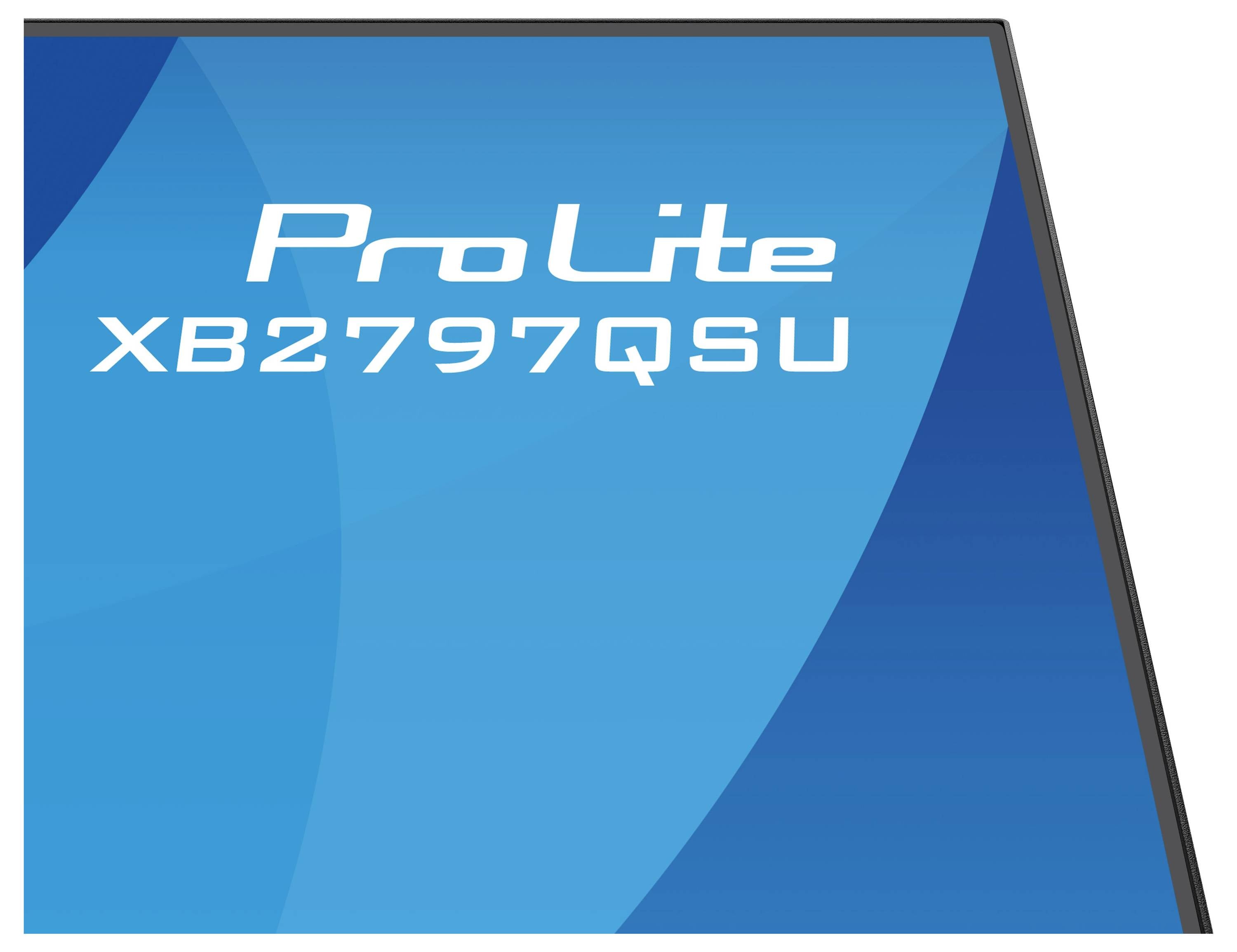 'Pro Lite XB2797QSU' tekst na niebieskim tle gradientowym, prawdopodobnie wskazujący nazwę modelu produktu.