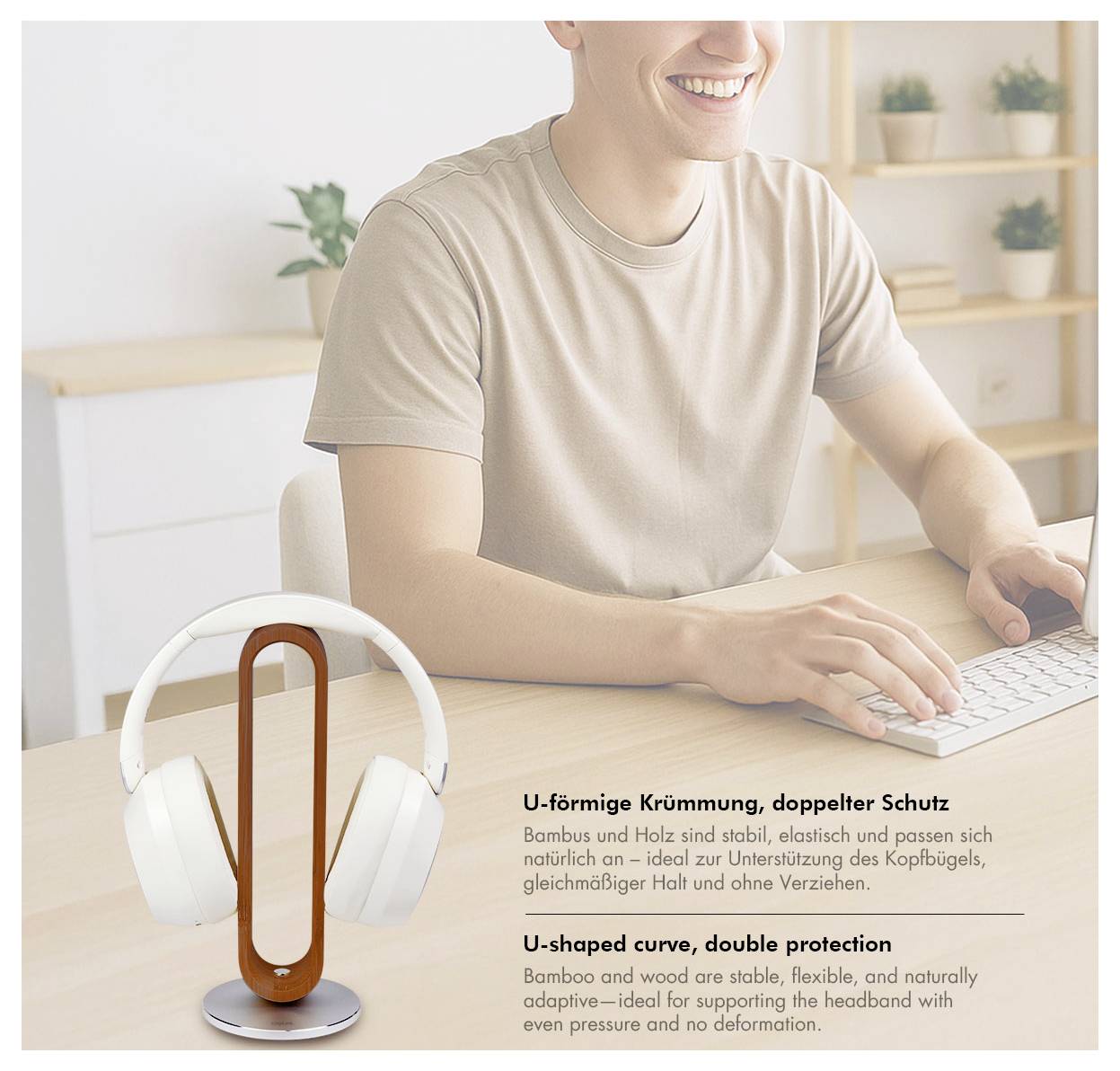 Підставка для навушників LogiLink AA0193 коричнева, срібляста